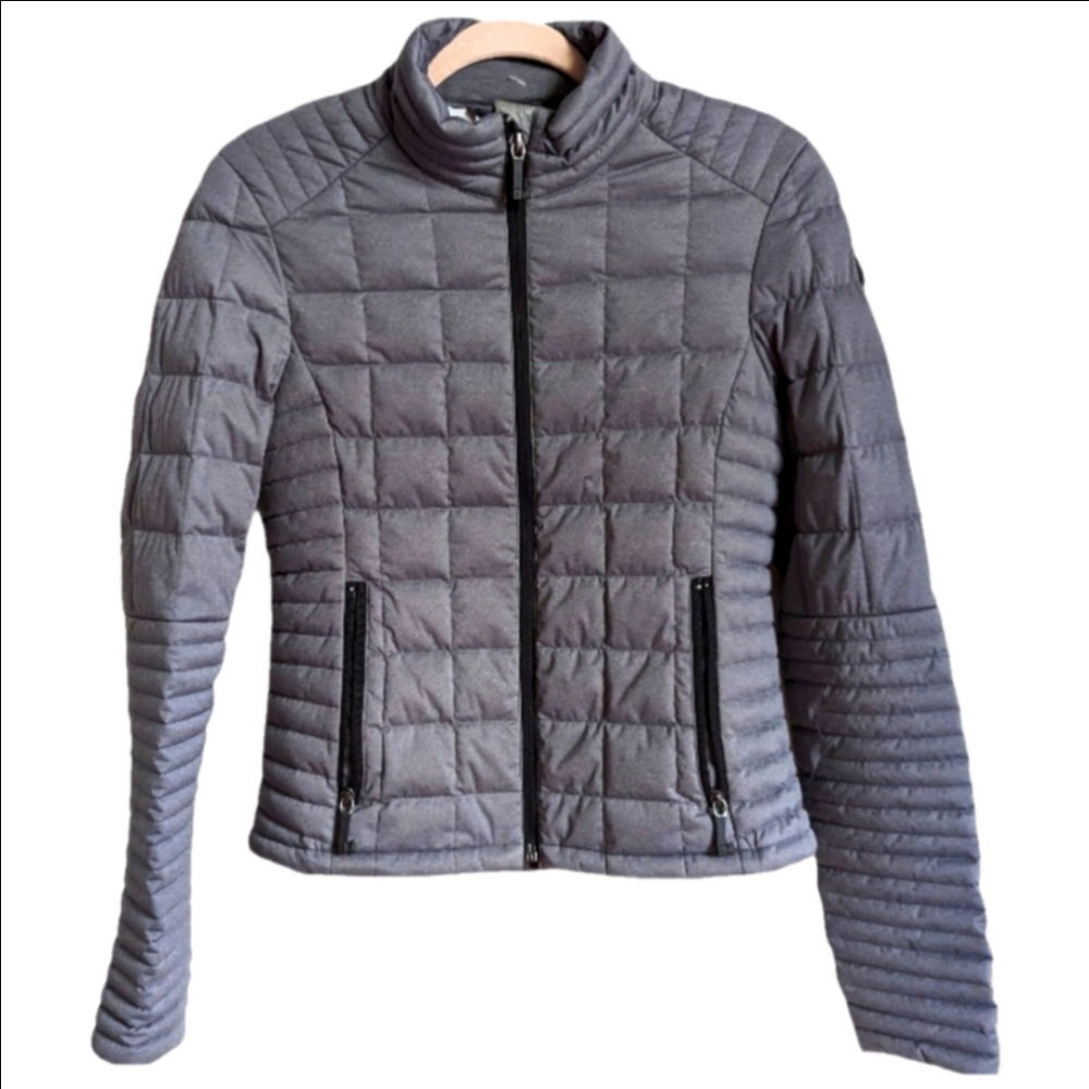 MOOSE KNUCKLES Grey Warm Down Lightweight Puffer Zipper Front Jacket Size Small